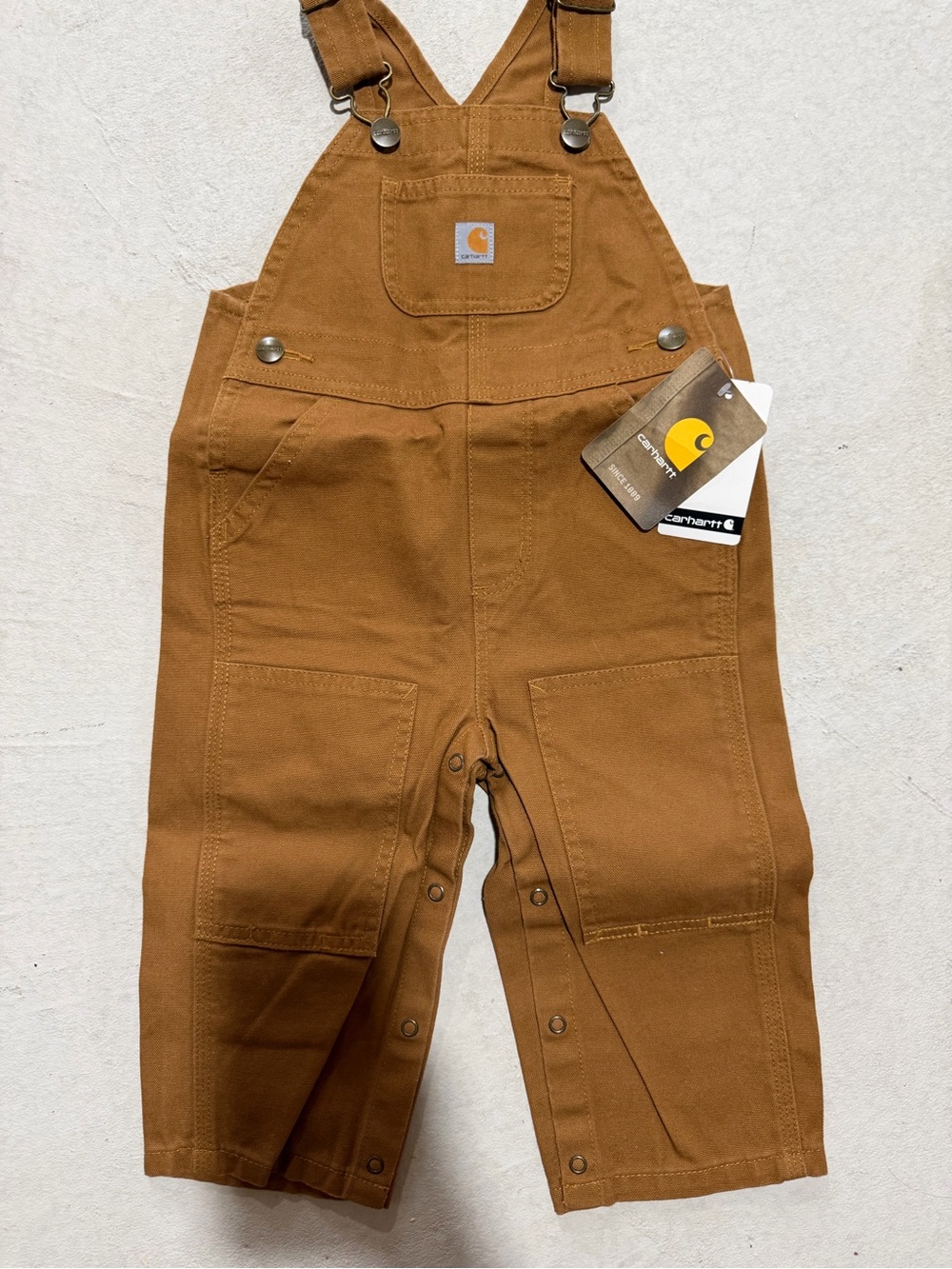 Carhartt Kids Brown/Tan Duck Canvas Overalls